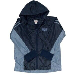 ROOTS Rain Jacket Boys Large 9/10 Full Zip Navy Blue Canada 73 Athletics